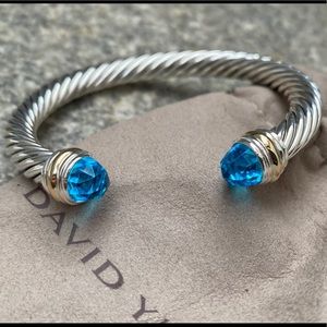 David Yurman 7mm Sterling Silver 14k Gold Bracelet